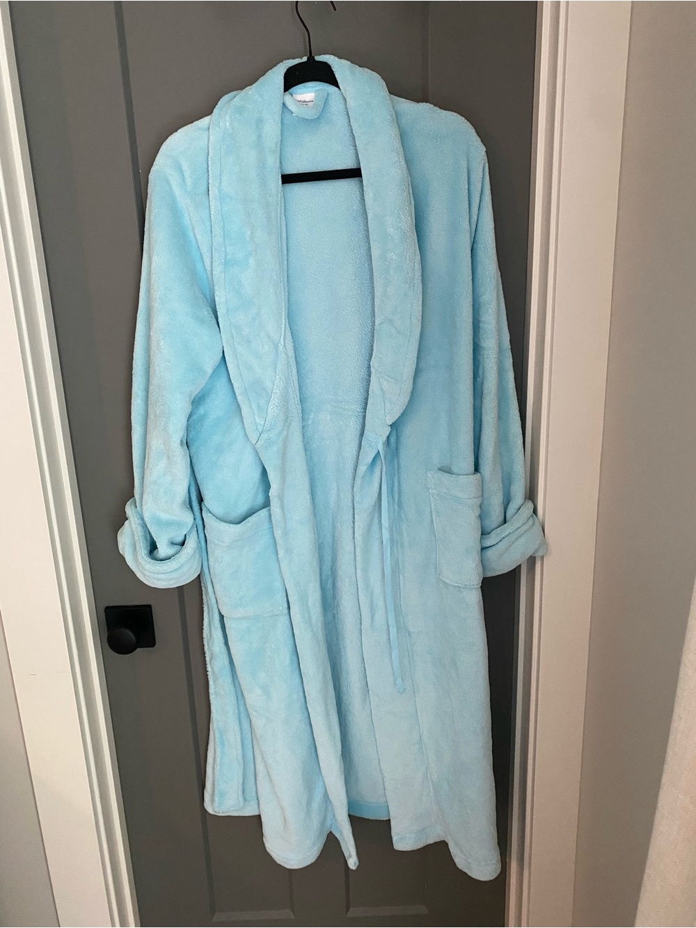 Croft & Barrow Light Blue Plush Robe with Shawl Collar